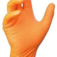 SCATOLA da 50 pz GUANTO MONOUSO NITRILE GRIPPATO Col. ARANCIO per MECCANICI Tg.XL