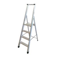 SCALA in ALLUMINIO Tipo PESANTE GRADINI 4 H PIATTAFORMA 90 cm