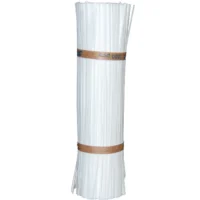 MAZZETTO da 1000 pz LACCETTO ANIMA in FERRO 15 cm RIVESTIMENTO in PLASTICA Colore BIANCO